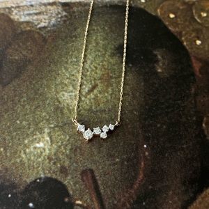 14kt Yellow Gold Adina Reyter Diamond Cluster Bar Necklace